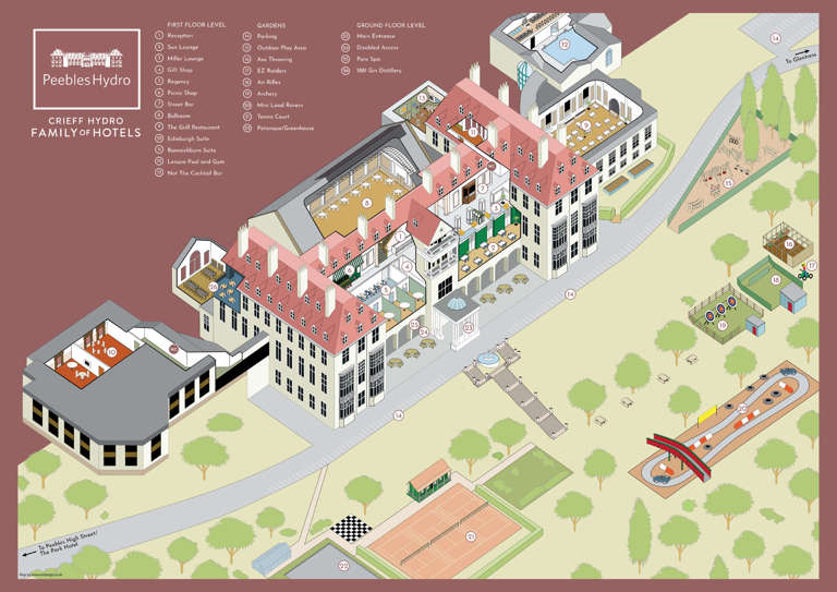 Peebles Hydro map